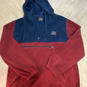 1/4 zip hooded fleece pull over